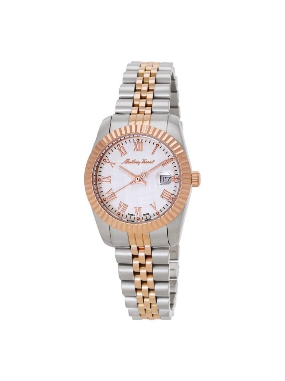 NWT Mathey-Tissot Mathy III Roman Quartz White Dial Ladies Watch